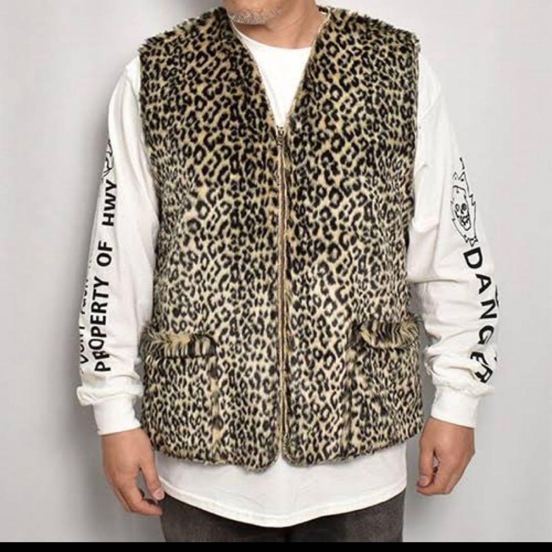 US Fake Fur Leopard Zip Up Vest ベスト 三軒茶屋 - メルカリ