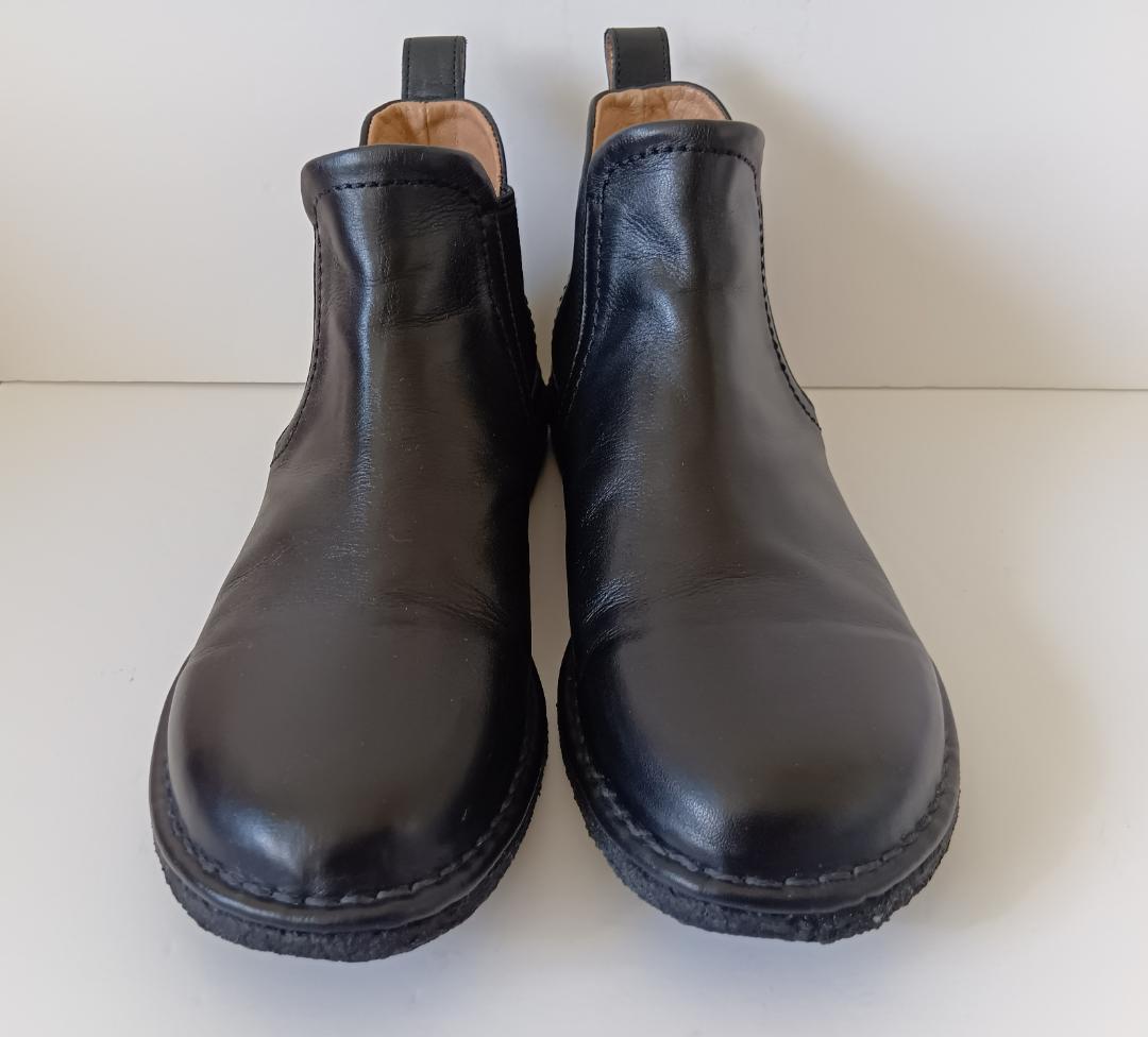 Saya 本革 ブラック 黒 ラボキゴシ フラット サイドゴアブーツ 23cm